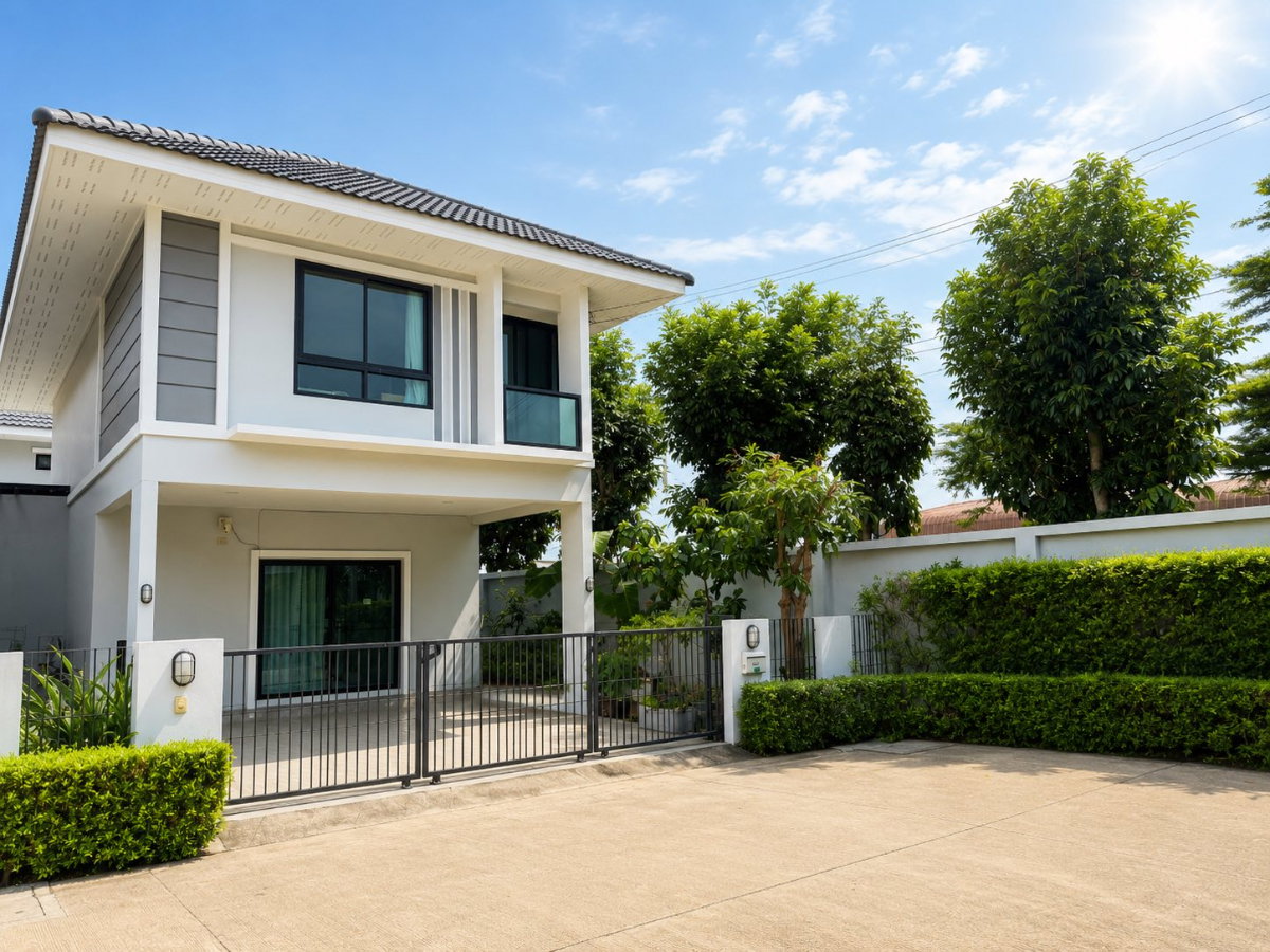 รูป ให้เช่าบ้านแฝดหลังริม ม.มณีรินทร์ปาร์ค บางพระ ศรีราชา - รูปที่ 2/22