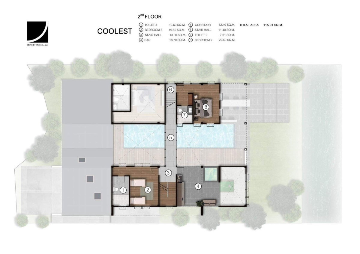 รูป  Pool Villa! หมู่บ้านเลควิวพาร์ค 2 สันทราย - รูปที่ 6/35