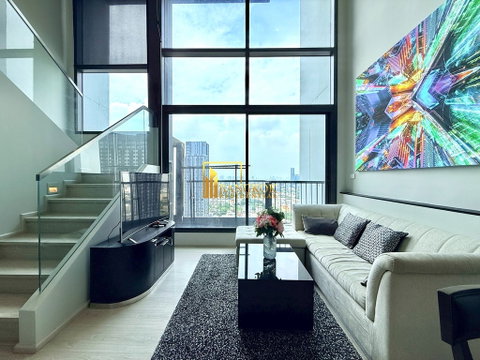 Rhythm Sukhumvit 44/1 | Chic 1 Bed Duplex Condo For Rent - BR4188CD