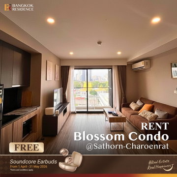 Rental Condo 🌃 Blossom Condo @ Sathorn-Charoenrat, 2BR 62 sqm, 30K ✨ New unit, good condition, near BTS Surasak 