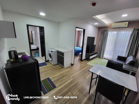 Harmonest  บางแสน ชั้น2 ตึกC --------- มีเครื่องซักผ้า + ฟรี Internet --------Tel 097-049-5874 (Line: @choncondo มี@ด้วย)