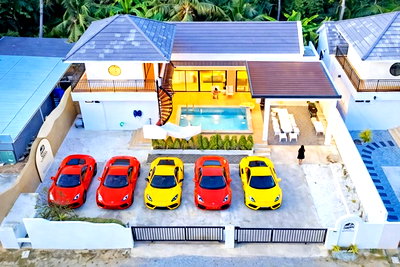 บ้านเดี่ยวให้เช่า : พูลวิลล่าหรู 2 ชั้น4 นอน 3 น้ำ ตลาดห้วยใหญ่ 1.5 กม. Navy 3M Aviation Airfield ใกล้วัดห้วยใหญ่ 900 ม.1 งาน 270 ตร.ม.บ้านให