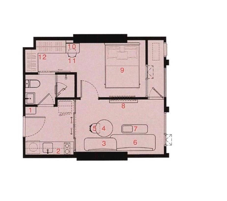 รูป คอนโด 1 ห้องนอน ชั้น 14 พื้นที่ 35 ตร.ม. ขาย Reference Ekkamai ใกล้ BTS เอกมัย (ID 2879166) - รูปที่ 6/6