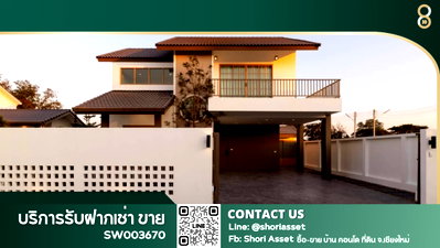 Houses for sale Chiang Mai : Brand-new pool villa for sale in Lanna Lake View Project, Doi Saket, Chiang Mai. Two-storey Japanese-style house, fully furnished .-SW003670