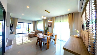 บ้านแฝดให้เช่า : ให้เช่าบ้านใหม่ 4 ห้องนอน ในโครงการศุภาลัยแกรนวิลล์ สันกลาง บนถนน สันกำแพงสายเก่า ใกล้โรงพยาบาลกรุงเทพ (เชียงใหม่) บ้านสวยตรงปก (R1193) T.0946511456