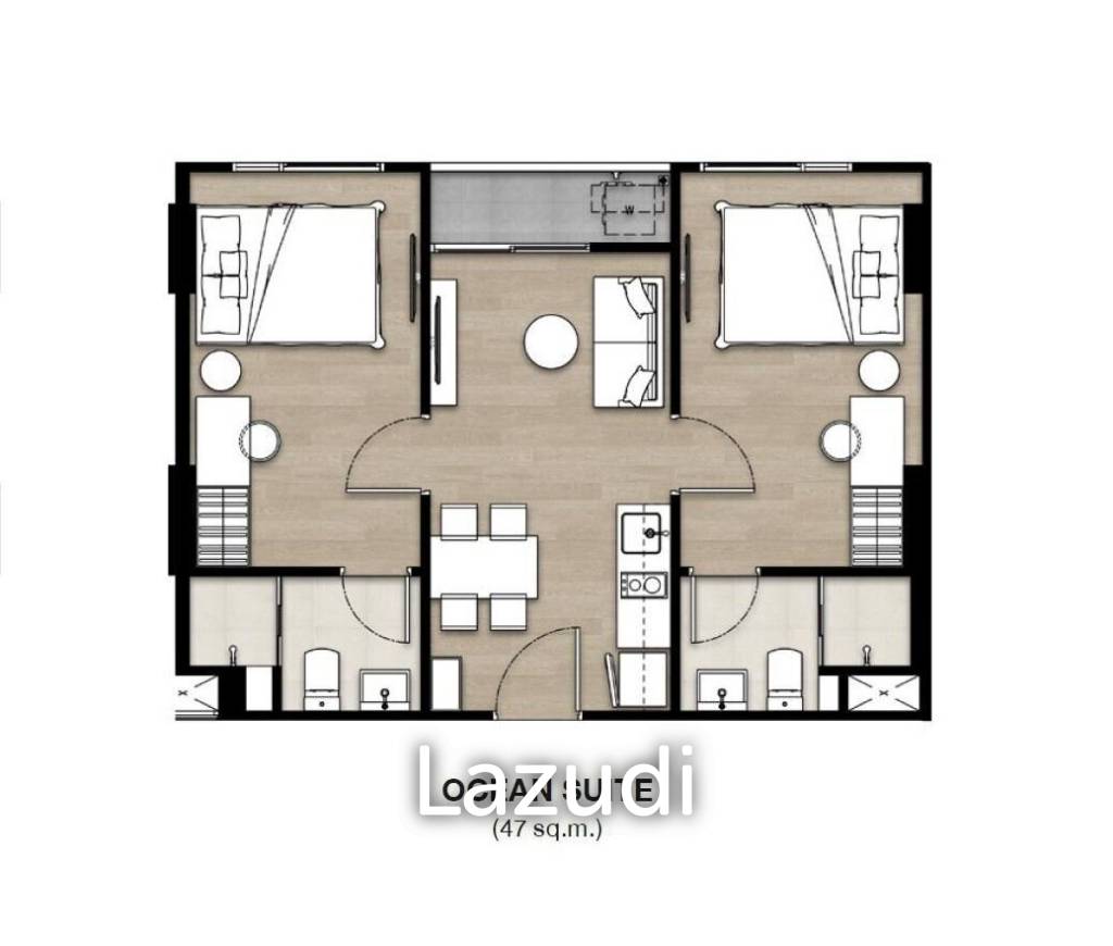 รูป 2 Bed 2 Bath 47.40 SQ.M The Origin Kathu – Patong - รูปที่ 1/1