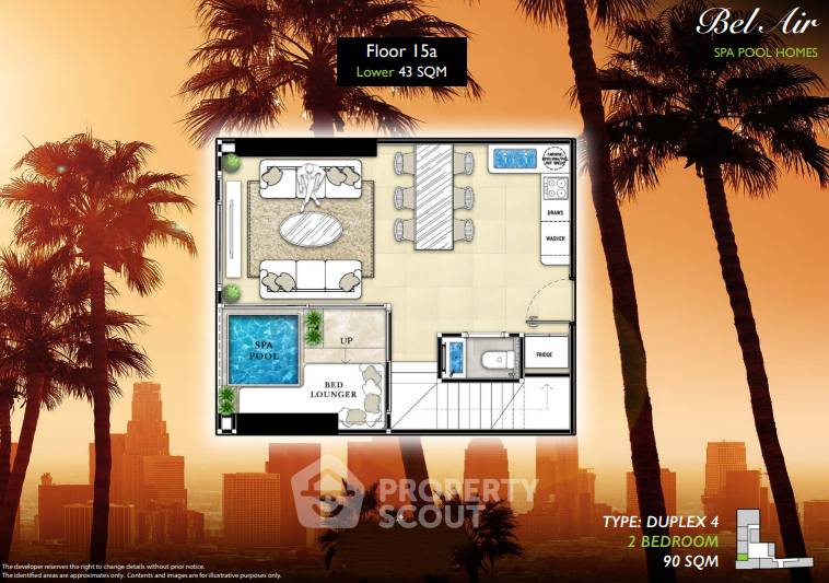 รูป คอนโด 2 ห้องนอน ขนาด 98 ตร.ม. The Riviera Malibu พัทยา (ชั้น 15A-15B) พราตำมะนาก (ID 1292704) - รูปที่ 3/6