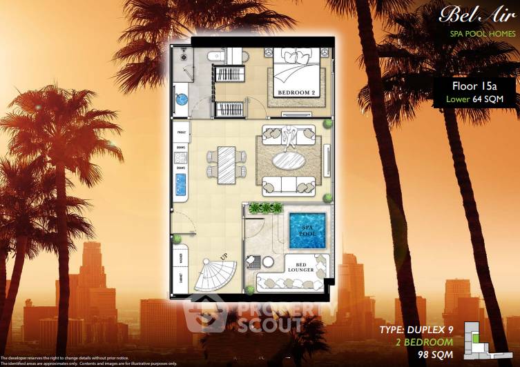 รูป คอนโด 3 ห้องนอน ขนาด 146 ตร.ม. ชั้น 15 โครงการ The Riviera Malibu ใกล้พัทยา (ID 1292710) - รูปที่ 3/6