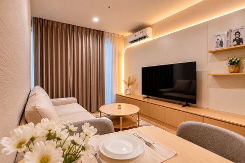 🔥 For Rent !! Aspire Onnut Station, 2 bedroom, 2 bathroom, high floor 17++ !!🔥Code C20260600001 furnished, Cozy style, ready to move in📣📣
