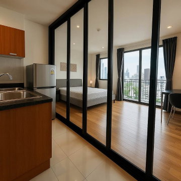 ST626/[เช่าด่วน] Villa Sathorn ชั้น 7 ห้อง Studio กว้าง 40 ตร.ม. กั้นห้องเป็นสัดส่วน ติด BTS กรุงธนบุรี เดินทางสะดวกมาก