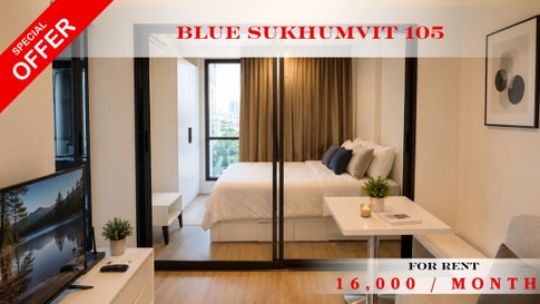 🍀🍀🍀 Cozy room🍀 ให้เช่า 📌 บลู สุขุมวิท105 🌸 (Line:@rent2022) พร้อมอยู่ ✨A10669