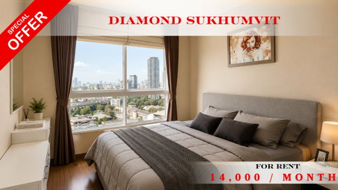 🔥🚆 Hot Deal For Rent 📌 Diamond Sukhumvit Condominium (Line: @rent2022) | Near BTS On Nut  ✨ Ready to Move In! ✨  📌 Ref Code: A05383