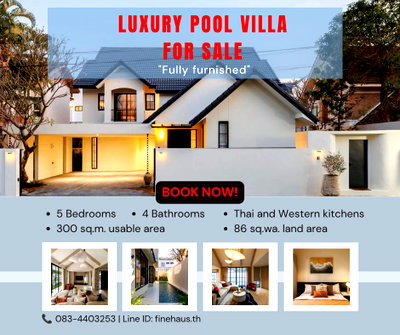 ขายบ้านเดี่ยว : SS-113 🏡 ขาย Luxury Pool Villa หรูพร้อมอยู่ 📍 โครงการพฤกษาทอง เชียงใหม่