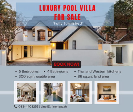 SS-113 🏡 ขาย Luxury Pool Villa หรูพร้อมอยู่ 📍 โครงการพฤกษาทอง เชียงใหม่