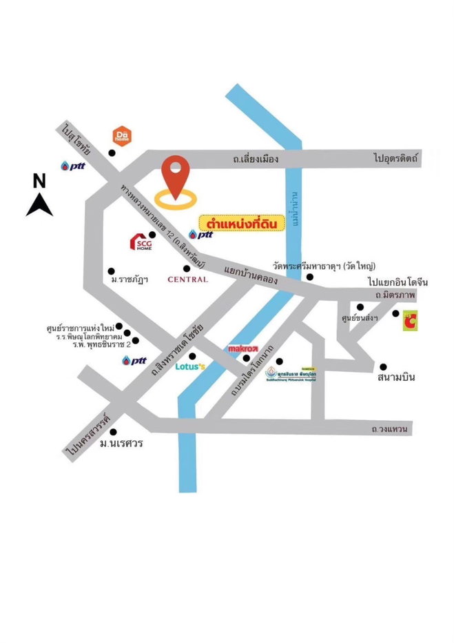 รูป ขายที่ดิน ใกล้เซนทรัลพิษณุโลก 2ไร่ 3งาน หน้ากว้างติดถนน 46.40 ม_BL202 - รูปที่ 3/3