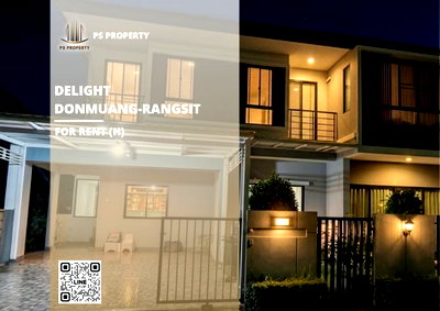 บ้านเดี่ยวให้เช่า : บ้านเดี่ยวให้เช่า 🔥 Delight Donmuang-Rangsit 🔥 3 ห้องนอน 3 ห้องน้ำ บ้านสวย ตกแต่งครบ บิ้วอินทั้งหลัง