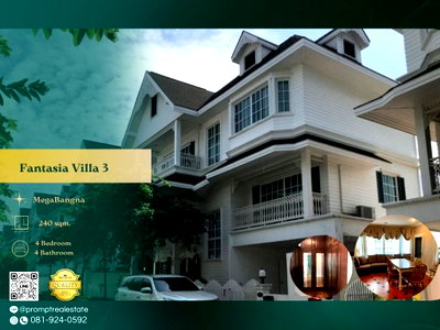 เช่าบ้านเดี่ยว เซ็นทรัล พลาซ่า บางนา : EF00989 - Fantasia Villa 3 : MEGA BANGNA