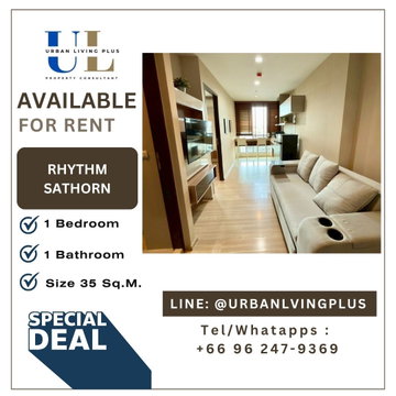 ( UL2606113 ) ✨Tel/Line 096-2479369✨ สำหรับเช่า !! คอนโด ริธึ่ม สาทร21 , 1 ห้องนอน 1 ห้องน้ำ ขนาด 35 ตร.ม. ห้องสวย สภาพดี✨✨