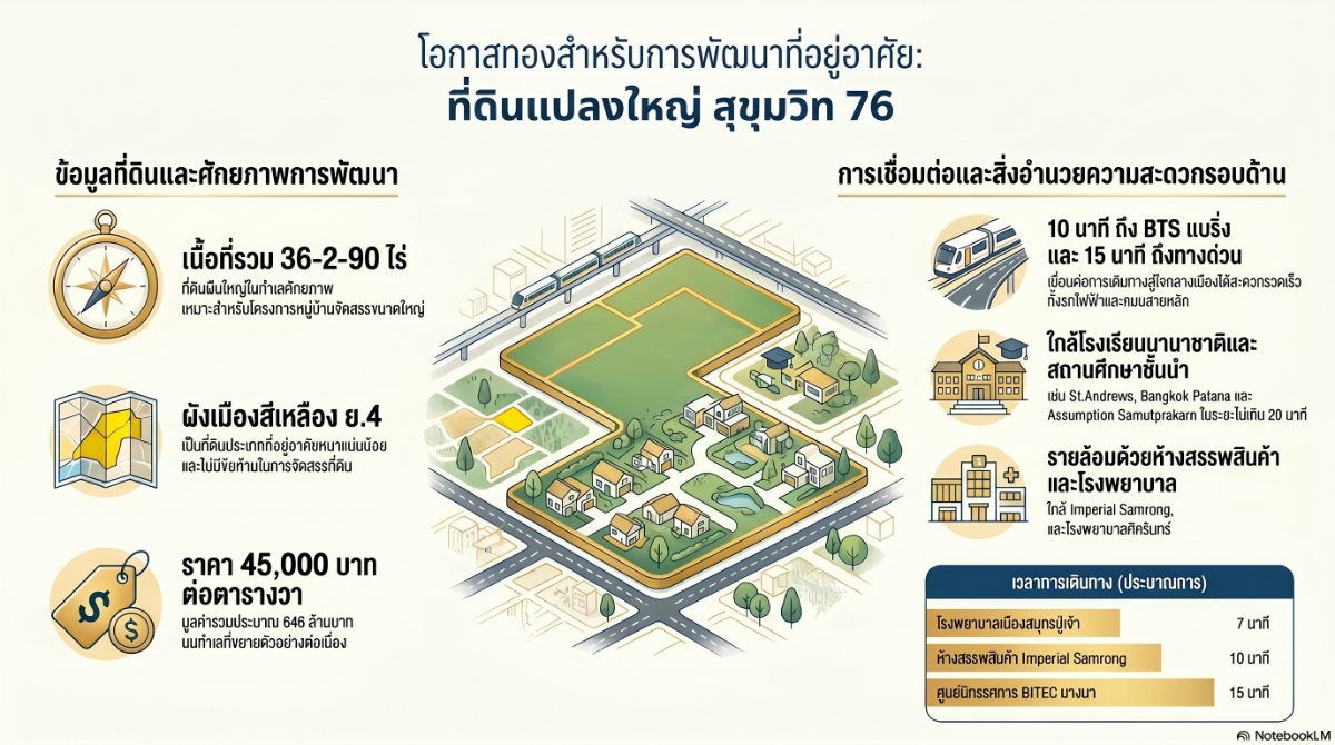 picture 🔥Prime Large Land Plot on Sukhumvit 76 near BTS Bearing (Rare Item!)📍 Size: 36-2-90 Rai (approx. 14,690 Sq.w.)  💰 Price: 45,000 THB / Sq.w.  - 2/2