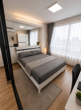 ให้เช่าคอนโด ลัดดาคอนโดวิว ชั้น15 ใกล้โรบินสัน ศรีราชา พร้อมอยู่