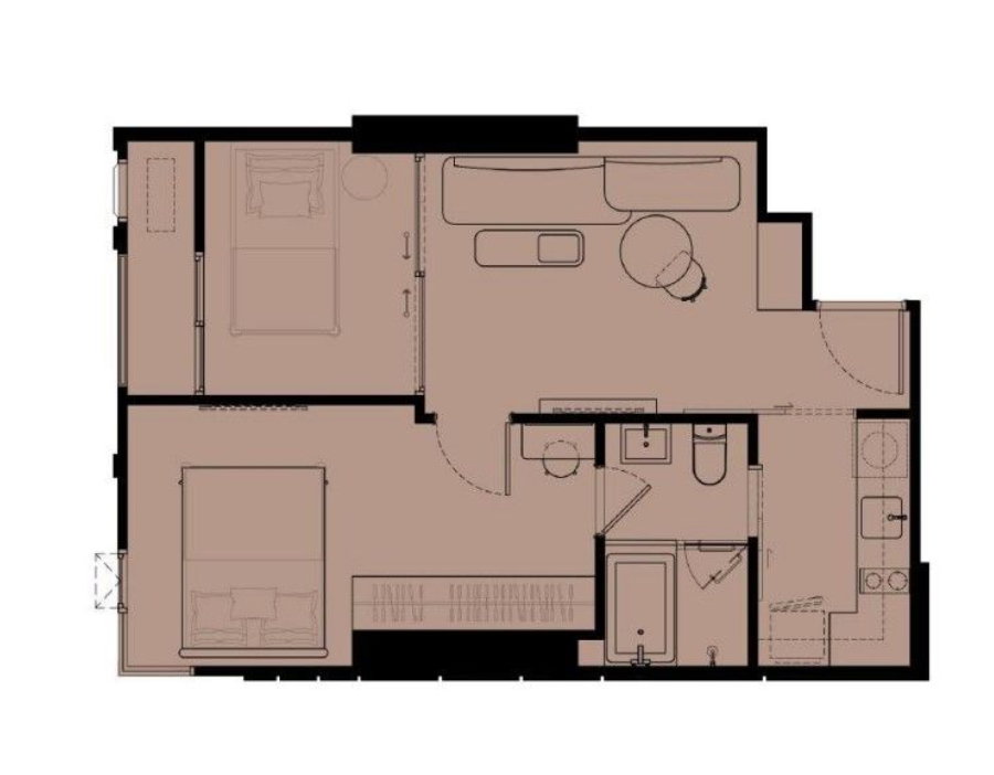 รูป Rare Item!! High Floor Reference Ekkamai 1bed+ Unit For Sale!! - รูปที่ 3/12