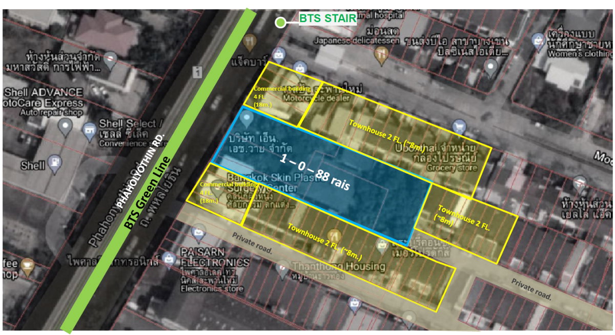 รูป ขายที่ดินติด BTS พหลโยธิน 59 เพียง 30 เมตร | 488 ตร.ว. ผังสีส้ม ย.6 | ทำเลลงทุนใจกลางโซนสะพานใหม่ - รูปที่ 3/7