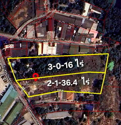 Land for sale Rubberland : Beautiful land for sale in Pattaya-Naklua, prime location near Sukhumvit Road, easy access.