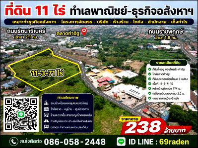 ที่ดิน โรงเรียนนานาชาติเด่นหล้า : ขายที่ดิน11ไร่ซอยท่าอิฐ "ทำเลพาณิชย์-ธุรกิจอสังหาฯ"