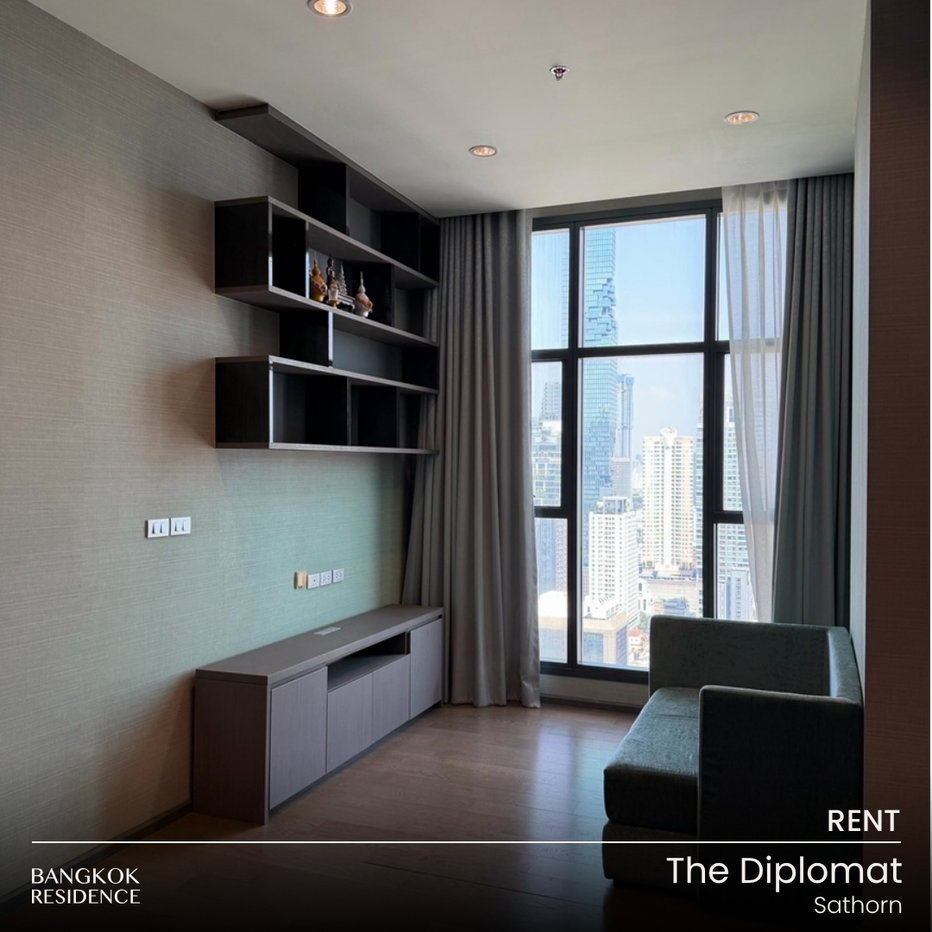 รูป เช่าคอนโด 🌆 The Diplomat Sathorn 3นอน 97ตร.ม. 70k 🌠 ห้องพื้นที่กว้าง วิวชั้นสูง ใกล้ BTS สุรศักดิ์  - รูปที่ 1/9