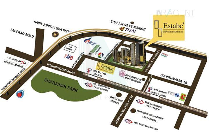 picture ð For Rent Condo ESTABEâ @ PHAHONYOTHIN 18 Building C, Floor 2,Studio, Room size 28.00 sqm - 5/8