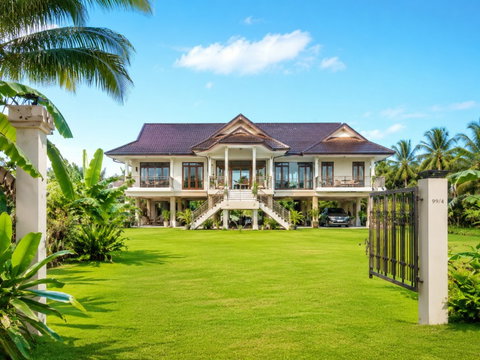บางโพธิ์ สุราษฎร์ธานี AIRBNB บนที่ดิน 3 ไร่ คฤหาสน์หรู 3นอน 3น้ำ 189 ตร.ม. วัดเขาศรีวิชัย รร.บ้านท่าอิฐ 1 กม.