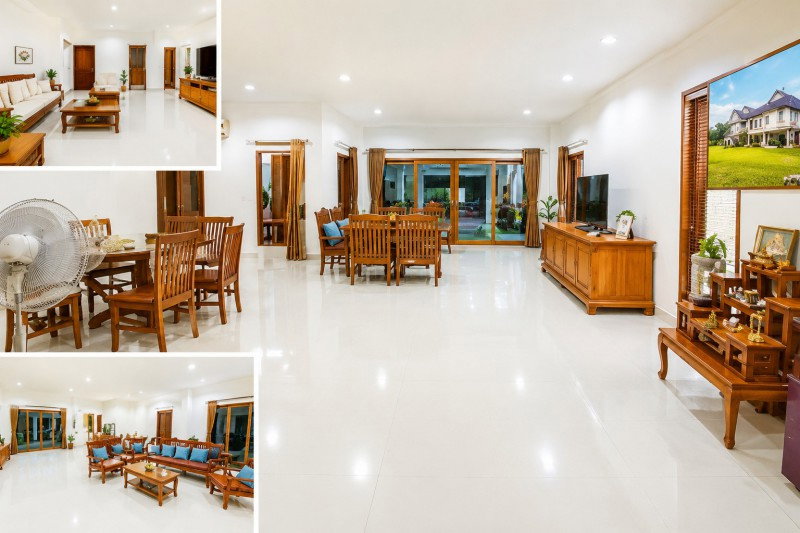 รูป วัดเขาศรีวิชัย รร.บ้านท่าอิฐ 1 กม.บางโพธิ์ สุราษฎร์ธานี AIRBNB บนที่ดิน 3 ไร่ คฤหาสน์หรู 3นอน 3น้ำ 189 ตร.ม. - รูปที่ 2/8