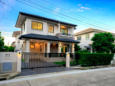 ขายบ้านเดี่ยว : ขายบ้านเดี่ยว : หมู่บ้านมัณฑนา ปิ่นเกล้า-พระราม 5 เนื้อที่ 58 ตารางวา 3 ห้องนอน 3 ห้องน้ำ ตกแต่งพร้อมอยู่