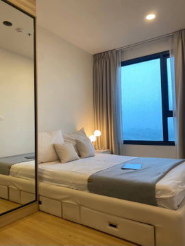 Condo for rent, Chewathai Kaset-Nawamin. Beautiful room, ready to move in. Good location, near Kasetsart University and the BTS Skytrain.