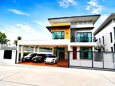 บ้านเดี่ยวให้เช่า : ใกล้ Zanook Wake Park 25นาที สาทร 16กม. บ้านเดี่ยวหรู Pool Villa 2 ชั้น เพชรเกษม 69 5-6นอน สารสาสน์บางบอน 300 ม. แอร์ 7 ตัว 105ตร.ว.
