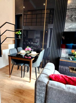 Condos for rent : 🔥 Rare Duplex Loft ✨Ideo Rama 9-Asoke 52 sq.m., 30th floor | 2 bedrooms | MRT Rama 9, only 400