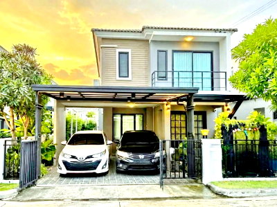 บ้านเดี่ยวให้เช่า : บางบัวทอง-340 ละหาร บ้านเดี่ยว 2 ชั้น 3 นอน 2 น้ำ 141 ตร.ม.ใกล้บางใหญ่ซิตี้ 950 ม.พร้อมเฟอร์ฯครบ