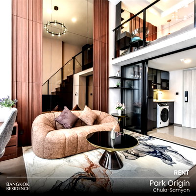 คอนโดให้เช่า : เช่าคอนโด 🌃 Park Origin Chula-Samyan 1นอน 34.5ตรม 35K 🛋️ ยูนิตสวย บิ้วอินครบครัน ใกล้ MRT หัวลำโพง 