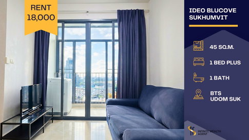 🏢 Ideo Blucove 45 sqm, newly renovated with open view, near BTS Udom Suk 🚆 Ready to move in at 18K/month ✨ By project sales agent