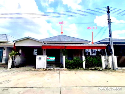 บ้านเดี่ยว ชลบุรี : บ้านเดี่ยว 36.2 ตร.วา มายกรีน แอท พานทอง-อมตะ พนัสนิคม ชลบุรี 1.7M