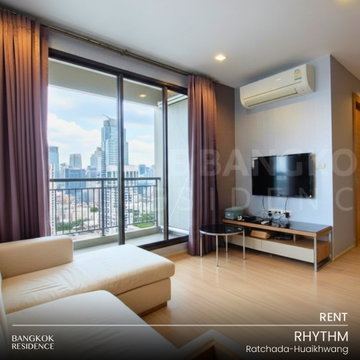 Rental Condo 🚀 RHYTHM Ratchada–Huaikhwang, 2BR 65 sq.m. 32K 🌃 Beautiful unit, move-in ready, near MRT Huai Khwang 