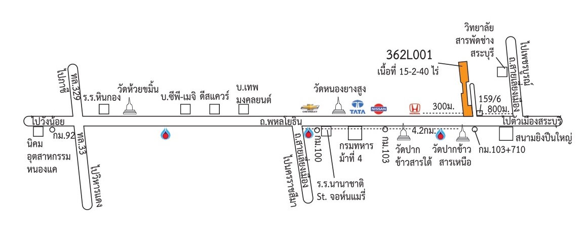 รูป ที่ดิน 15 ไร่เศษ ติดถนนพหลโยธิน ขาเข้าเมืองสระบุรี  - รูปที่ 1/6