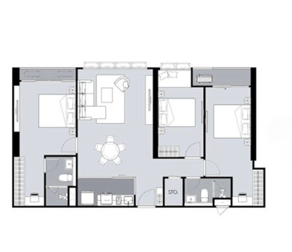 คอนโด 3 ห้องนอน ขาย Supalai Elite Sukhumvit 39 ใกล้ MRT เพชรบุรี (ID 2297950)