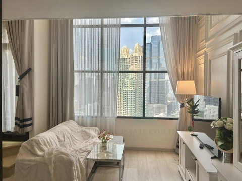For Rent Condo KNIGHTSBRIDGE PRIME SATHORN Building 1, Floor 29,Duplex, Room size 39 sqm