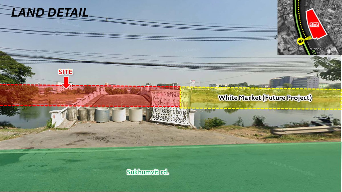 รูป ขายที่ดินติดถนนสุขุมวิท ห่างจากรถไฟฟ้าสายสีเขียว สถานีสายลวด เพียง 500 เมตร - รูปที่ 2/3