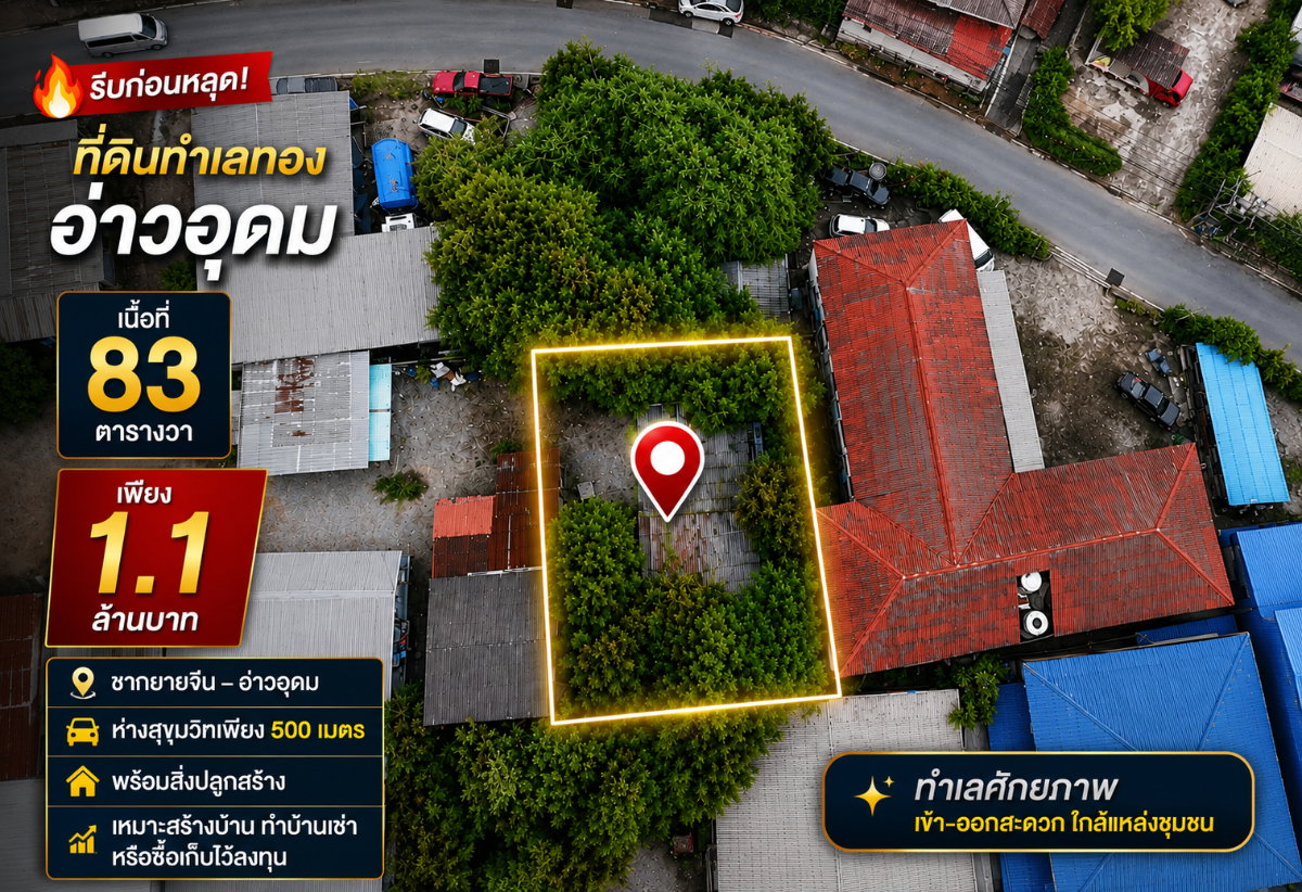 รูป ขายที่ดินทำเลทอง ศักยภาพสูง 83 ตรว. อ่าวอุดม ศรีราชา - รูปที่ 1/12