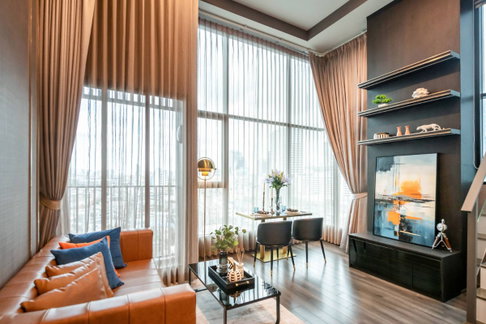 ขาย Knights Bridge Space rama9 Condo ห้อง Duplex ตกแต่งสวยพร้อมเฟอร์นิเจอร์ ใกล้MRTพระราม9