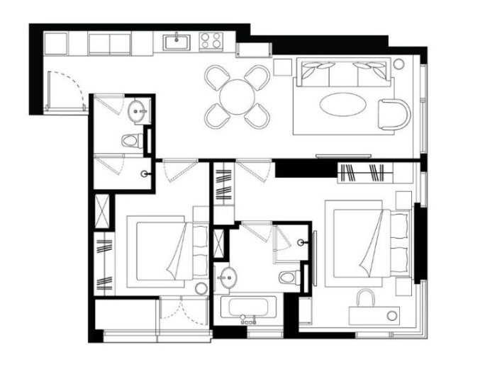 รูป 🔥ให้เช่าด่วน🔥LA CLEF Two - Bedroom Deluxe 75 ตร.ม. ใกล้ BTS ทองหล่อ 150 เมตร ห้องสวยพร้อมเข้าอยู่ - รูปที่ 8/12