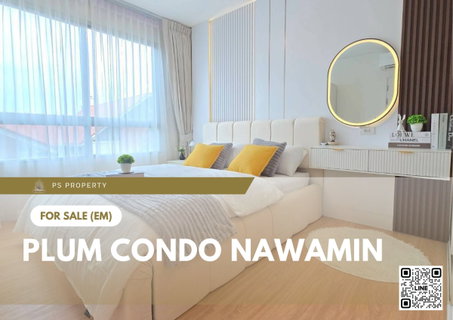 Urgent Sale 🔥 Plum Condo Nawamin 🔥 Fully furnished and equipped with appliances; near the Pink Line MRT.