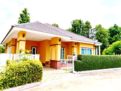 บ้านเดี่ยวให้เช่า : ม.ขอนแก่น หนองคาย บ้านเดี่ยวสไตล์โมเดิร์น 3นอน 2น้ำ 80ตร.ว. 140ตร.ม.  ใกล้ Caltex Shell และ PTT Station บ้านพร้อมอยู่